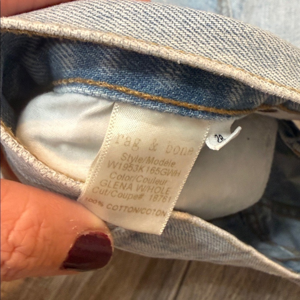 Rag & Bone Women's Justine Denim Jean Shorts Light Blue High Rise Vintage SZ 28 - Picture 10 of 10